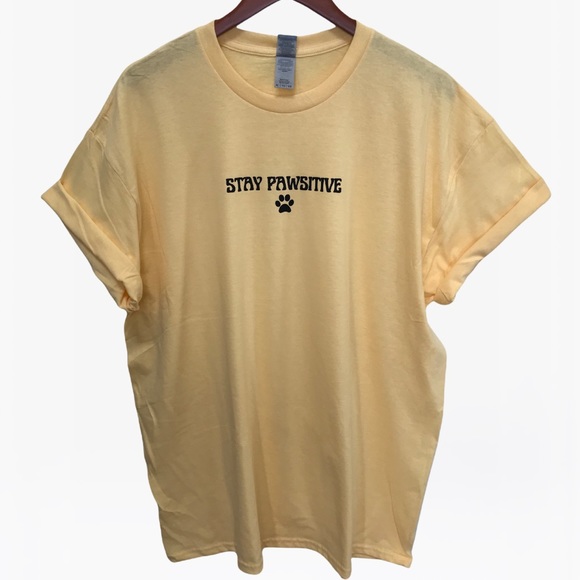 STAY PAWSITIVE Unisex Adult 100% Cotton Crewneck T-Shirt - Various - Picture 6 of 7